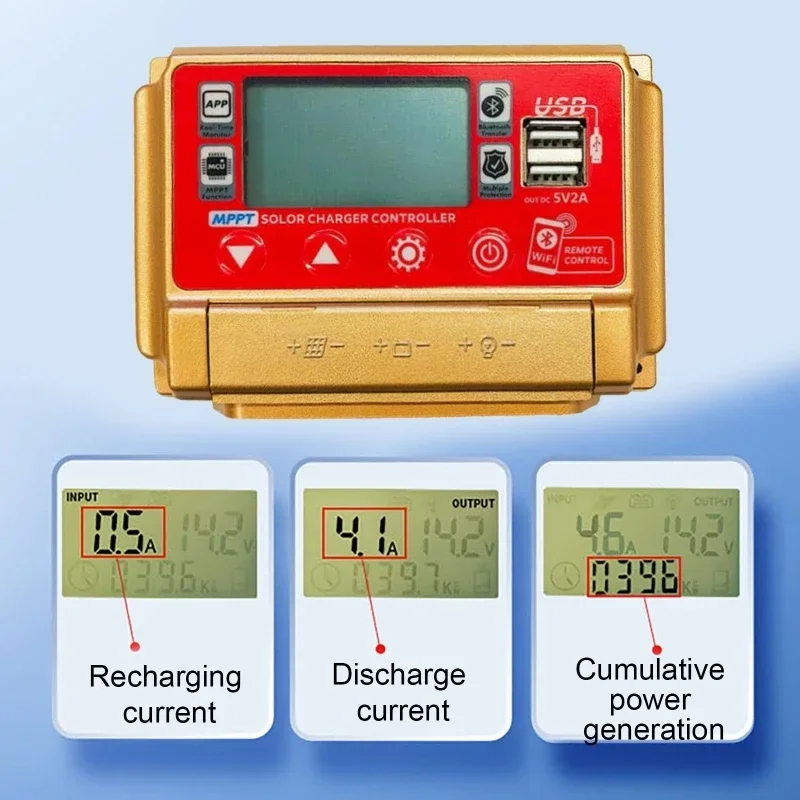 Контроллер заряда солнечных батарей 12/24 в MPPT Wi-Fi Bluetooth 30 А 50 60