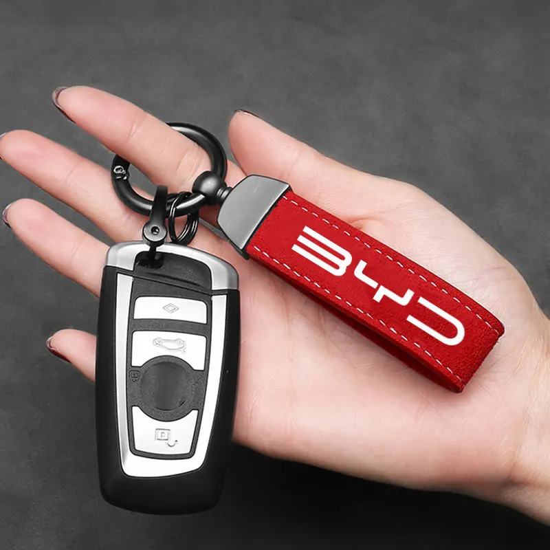 

Suede KeyChain Detachable Metal 360 Degree Rotating Buckle Car Key Chain For Men Gift For BYD M6 G3 G5 T3 13 F3 F0 S6 S7 E5 E6