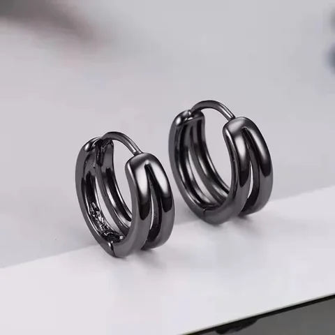 Двухслойные серьги-кольца Renzhulyer из нержавеющей стали