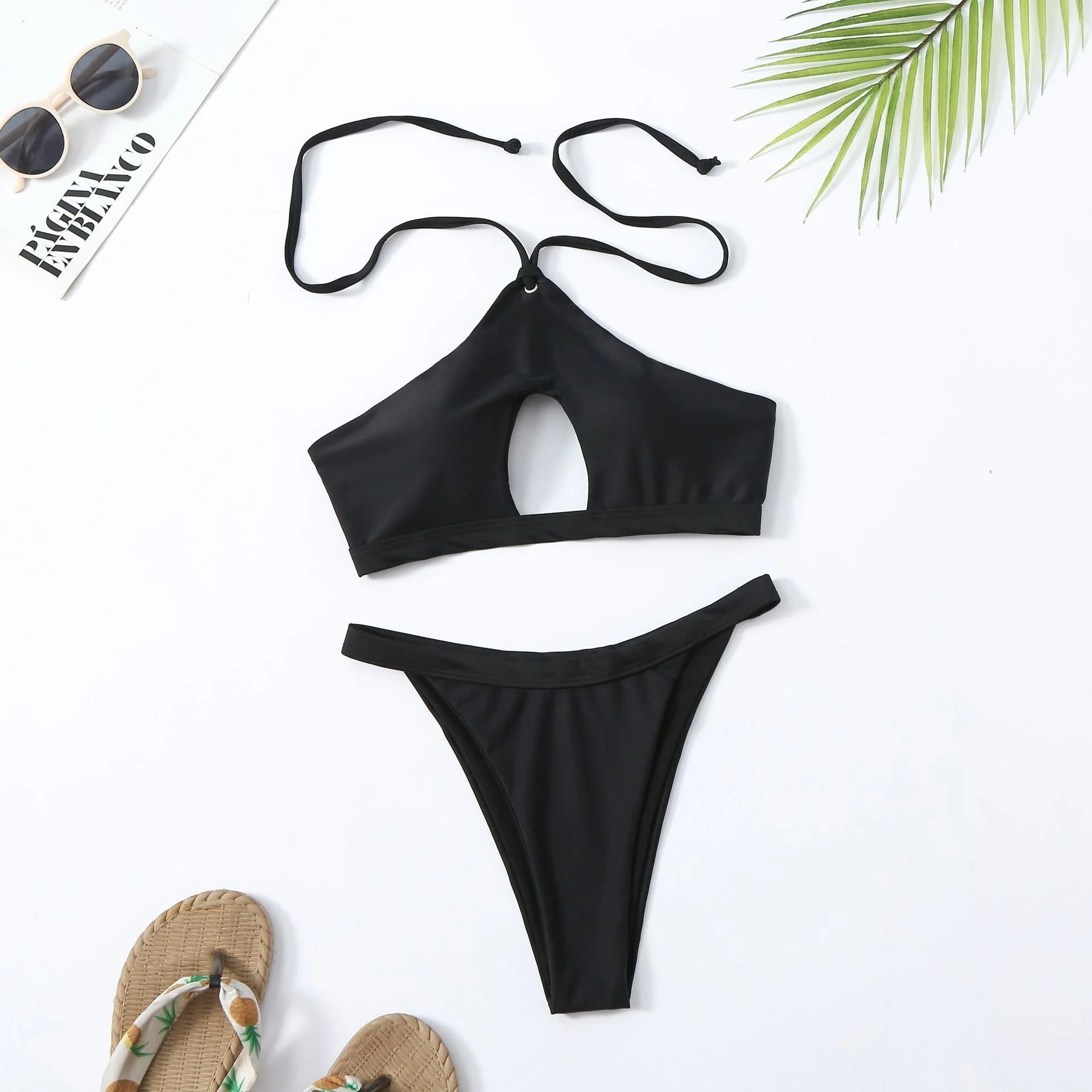 

Sexy Bikini Classic Black Swimsuit Biquini Set Hollow Out Swimwear Bathing Suit Women Summer Beach Bikinis Swimsuit For Women
