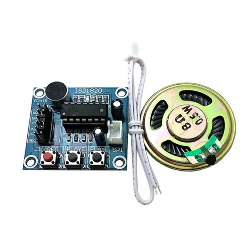 

ISD1820 Sound Recording Module Playback Module Board Sound Voice Recorder Assembly with Microphone Audional Loudspeaker