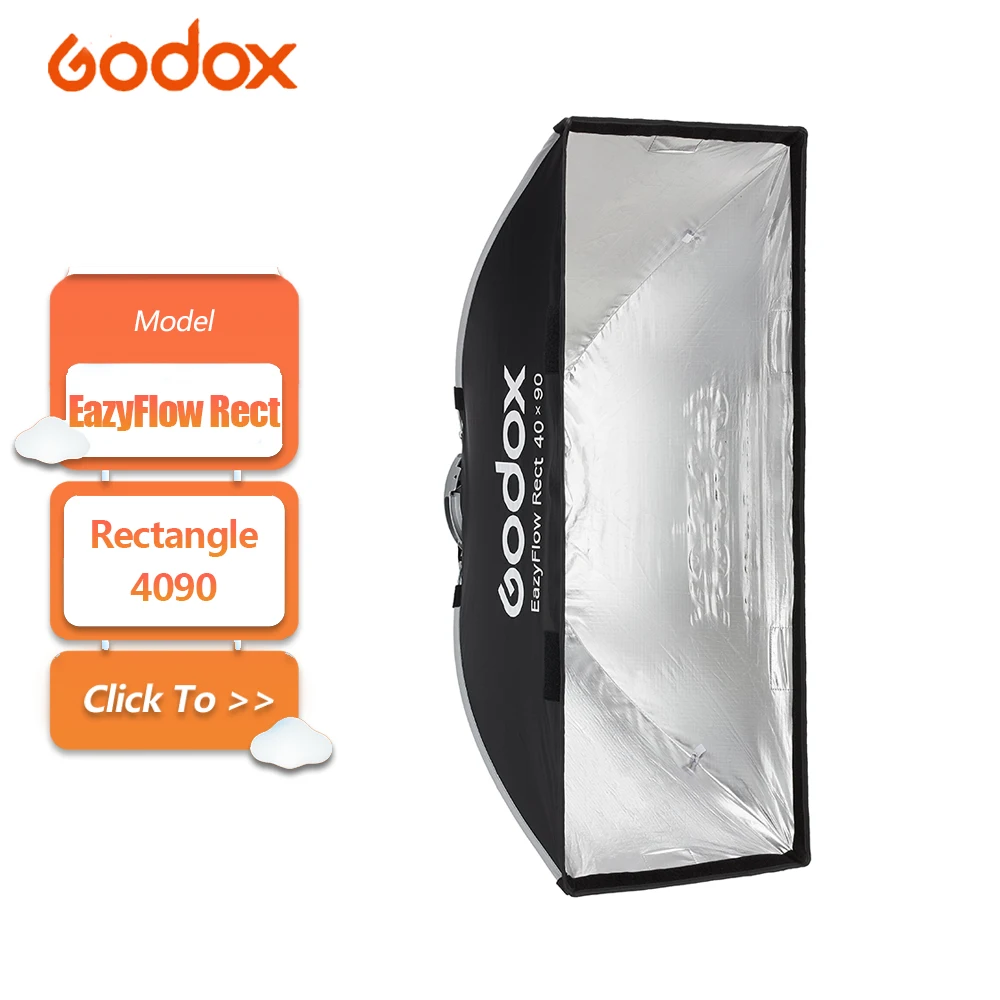 Фото Софтбокс Godox EazyFlow Rect 40 x 90 (15.7 x 35.4 дюйма) прямоугольной формы с механизмом быстрого разбора и складной конструкцией №1