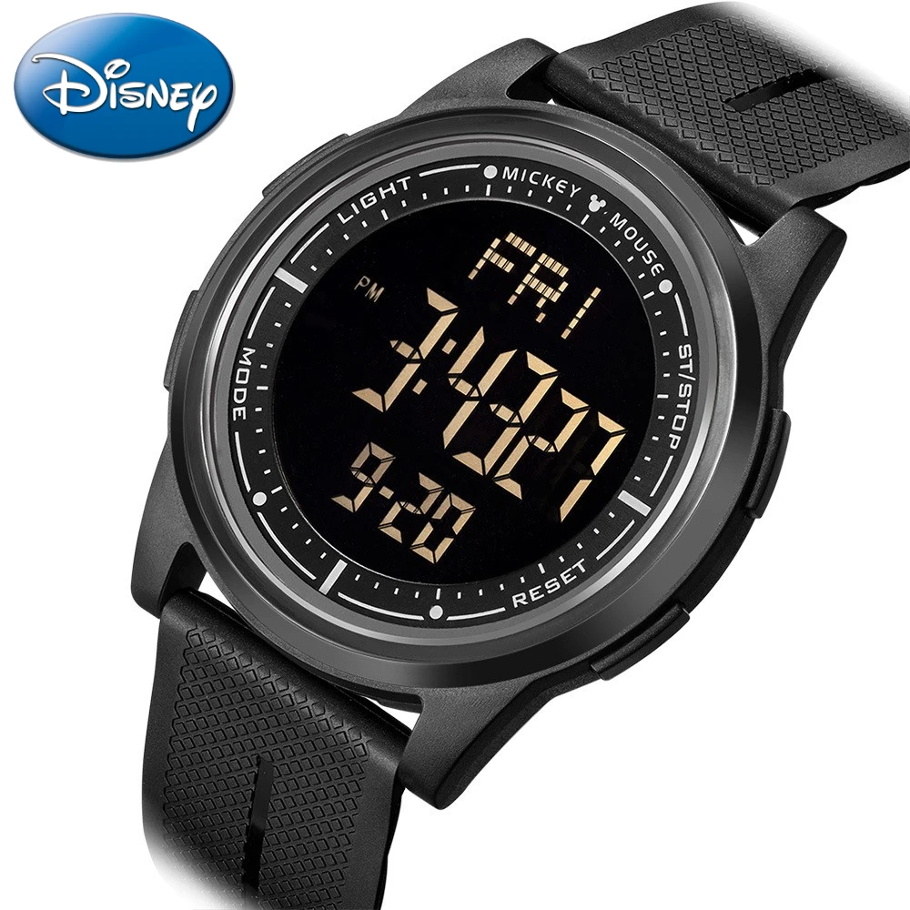 Disney Gift With Box Child LED Digital Watch Rubber 5ATM Waterproof Kids Electronic Hour Mickey Students Relogio Feminino