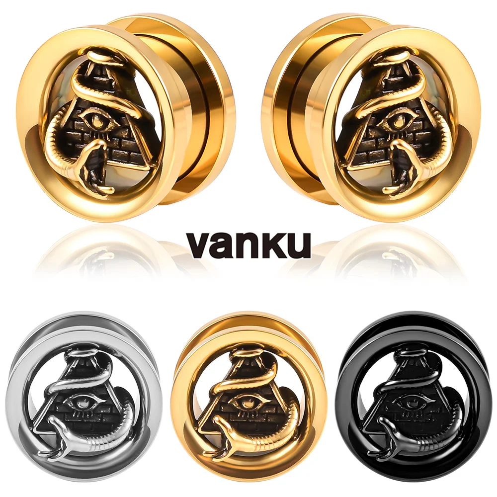 

Vanku 2pcs New Stainless Steel Moon Ear Weight Piercing Earring Hanger Gauges Body Jewelry Expanders Stretchers