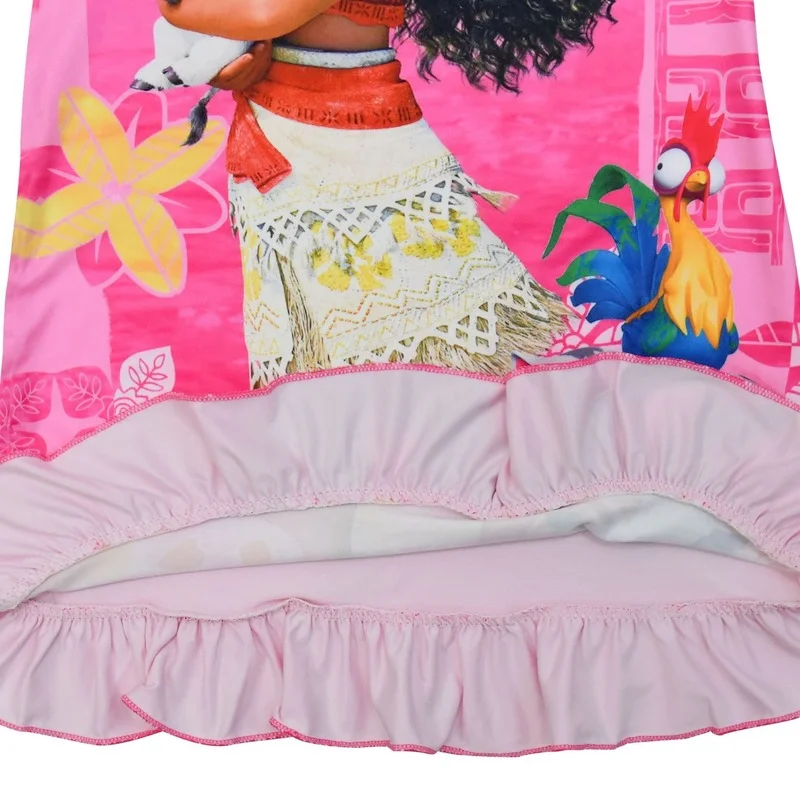 Летнее платье для девочек мультяшная Моана одежда сна с принтом пижама пятнистая