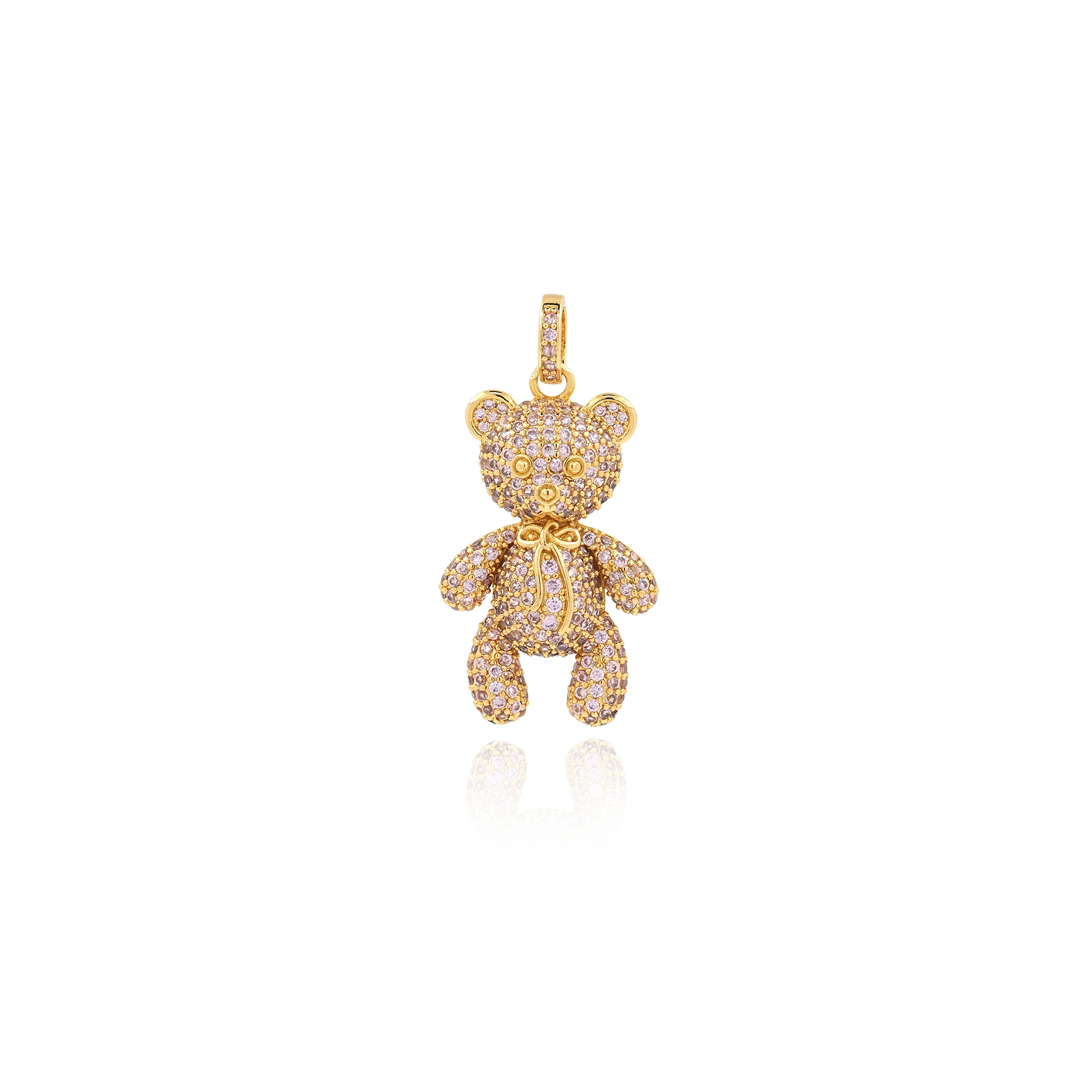 

Fashion Dainty Cartoon 3D Teddy Bear Necklace, Gold Filled Animal Pendant, Cute Teddy Bear Charm, DIY Jewelry Making Accessories