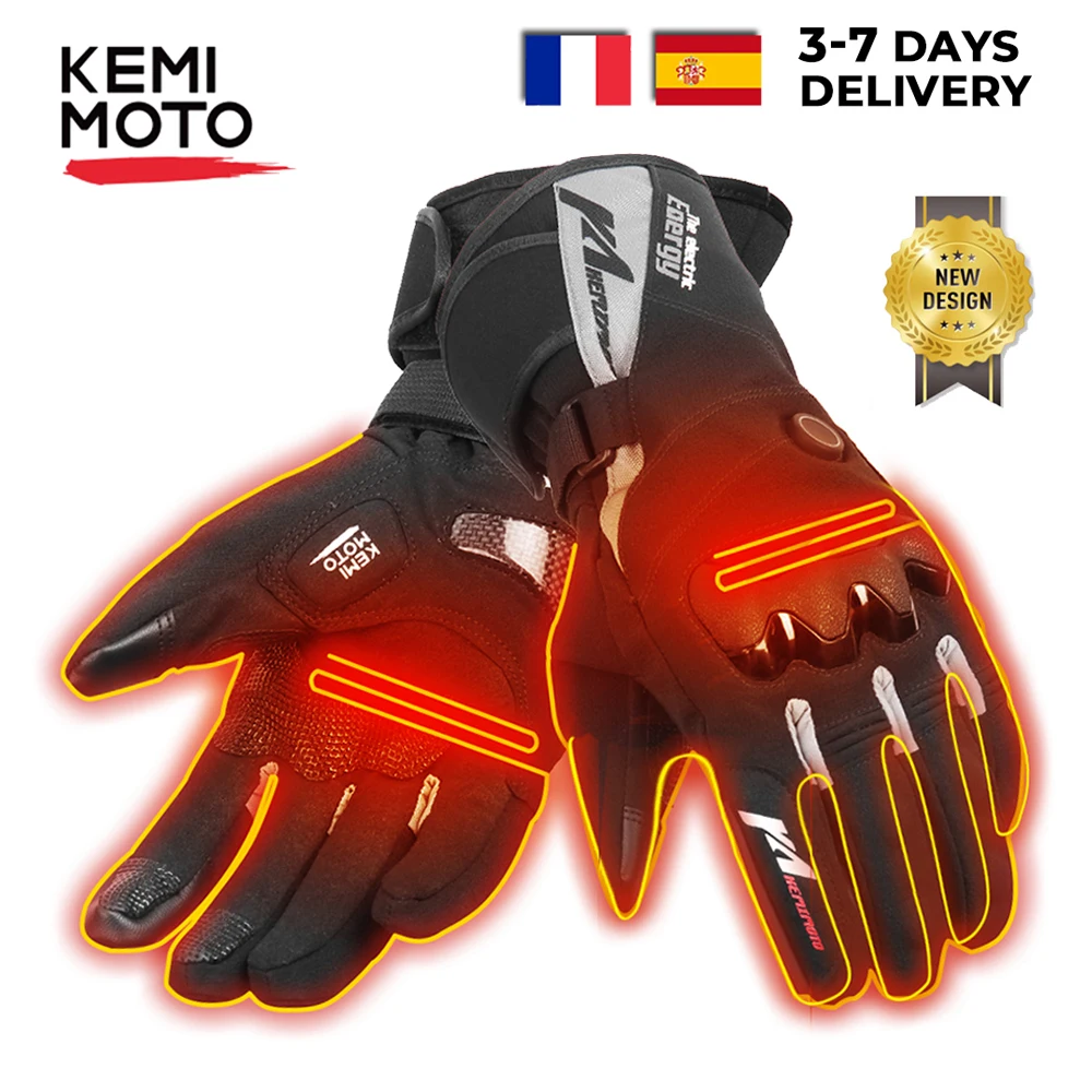 Зимние теплые перчатки с подогревом мотоциклетные лыжные сенсорным экраном