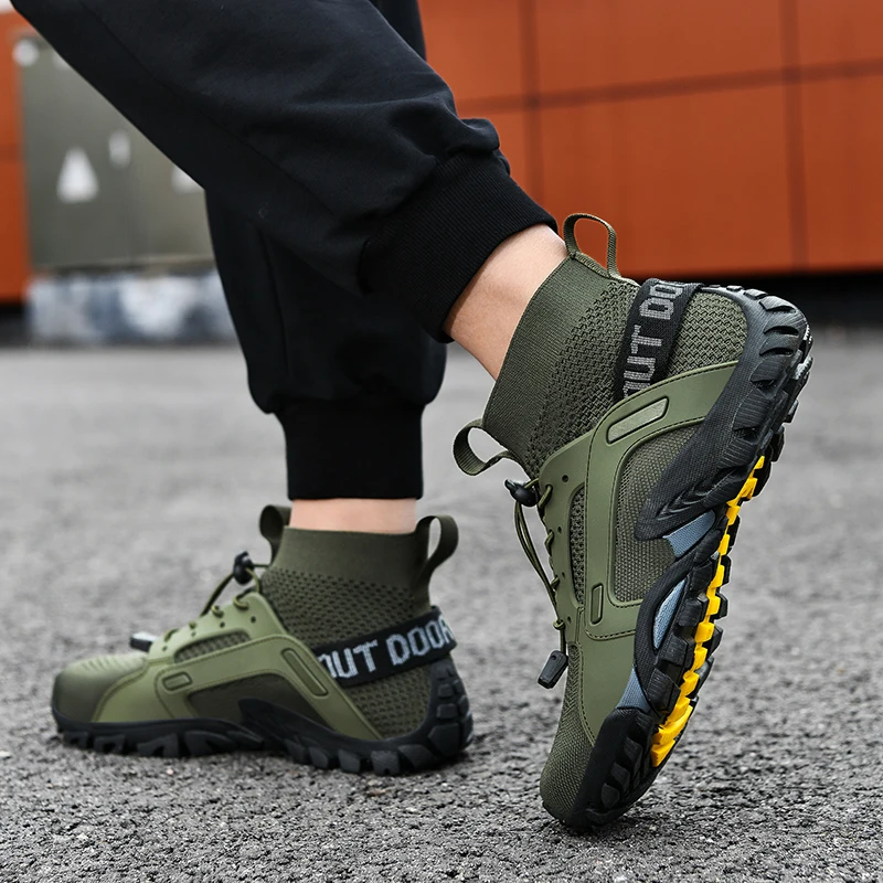 JIEMIAO New Men Women Trekking Hiking Shoes Summer Mesh Breathable Tactical Combat Army Boots Desert Training Sneakers Plus Size
