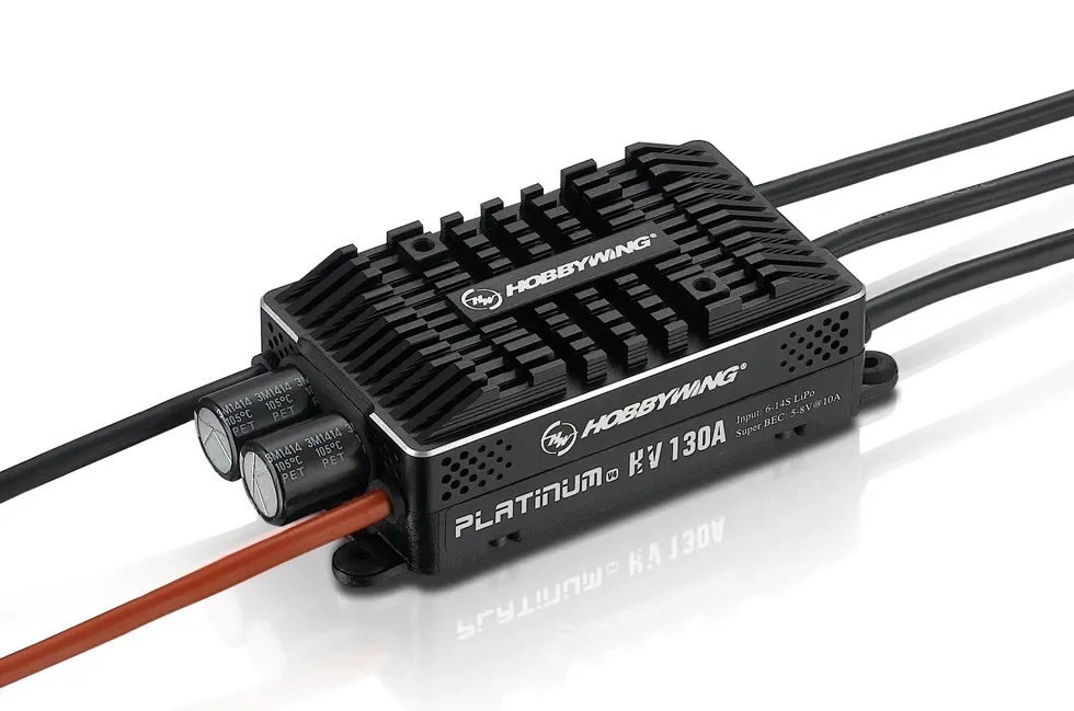 Фото Бесколлекторный регулятор скорости VoidFly Original Hobbywing Platinum HV V4 4.1 130A 200A BEC / OPTO 6-14S Lipo (пустая заготовка) для радиоуправляемых дронов и вертолетов №2