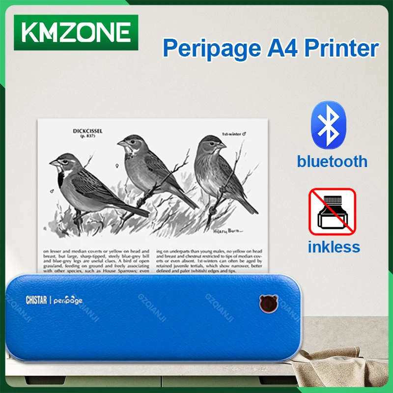 

Peripage A40 Thermal Portable Printer Support for Document Rolls Tattoo Paper Inkless Bluetooth Travel A4 Machine Routine Home