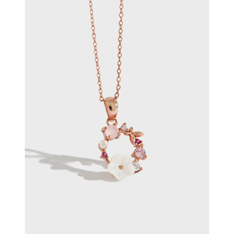 

MSN032 романтическое Стильное ожерелье из стерлингового серебра 925 пробы в виде принцессы женское ожерелье в форме цветка трендовые ювелирные изделия специального дизайна