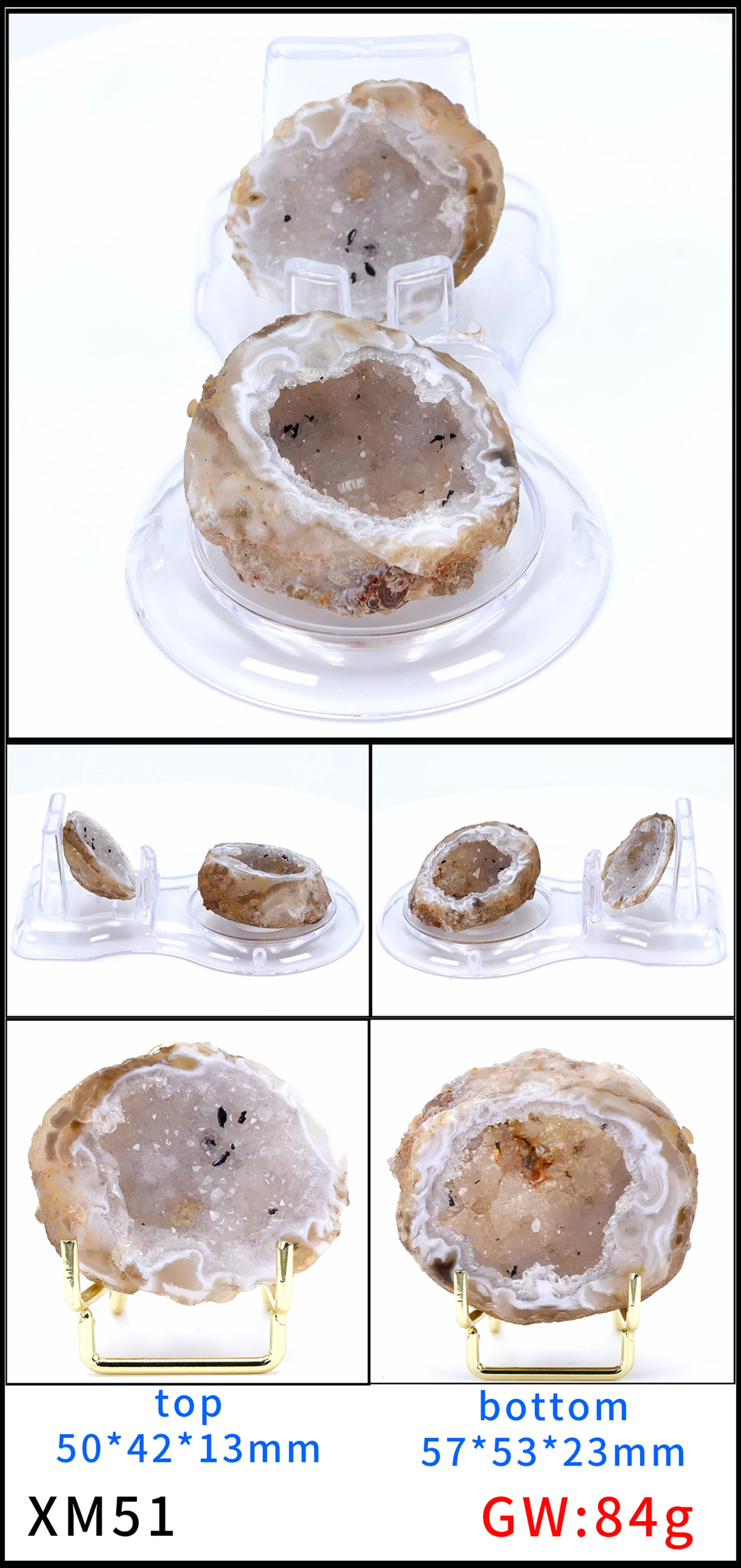 

Набор из натурального яйца грома с агатом для хранения украшений