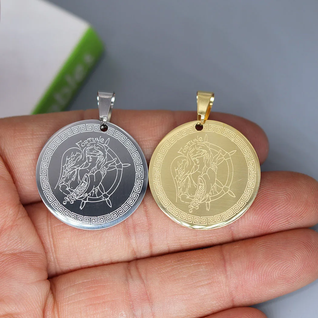 

2Pcs/lot Roman Goddess Of Luck Amulet Charm For Necklace Bracelets Jewelry Crafts Making Findings Handmade Stainless Steel Charm