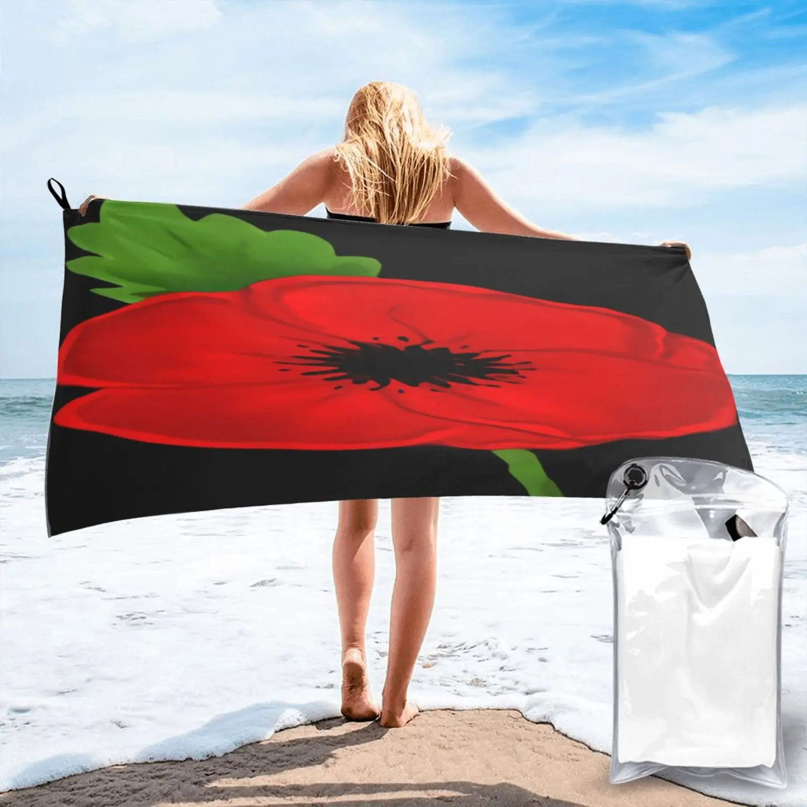 

Poppy Lest We Forget Remembrance Day Beach Towel Beach Mat Beach Face Towel For Home Beach Cover Up Face Towel Bath And Shower