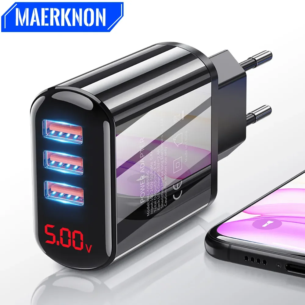 Зарядное устройство USB с цифровым дисплеем 5 В 3 1 А порта