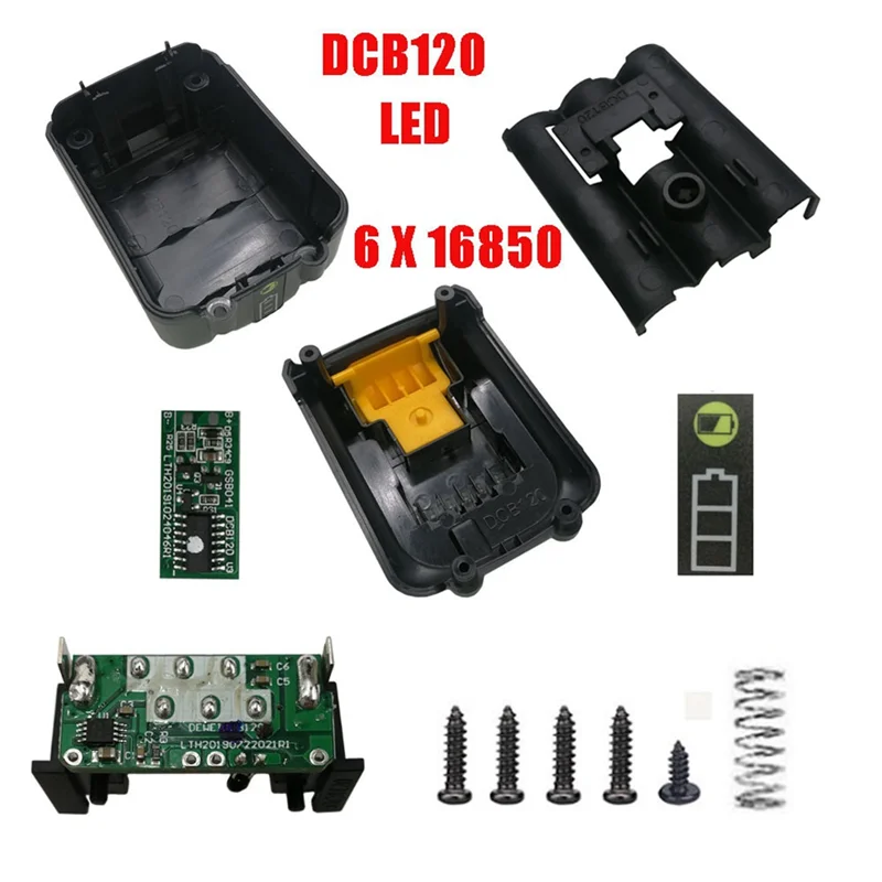 1Pcs DCB120 Battery Plastic Case PCB Charging Protection Circuit Board for DeWalt 10.8V 12V Li-Ion Dcb125 Dcb127