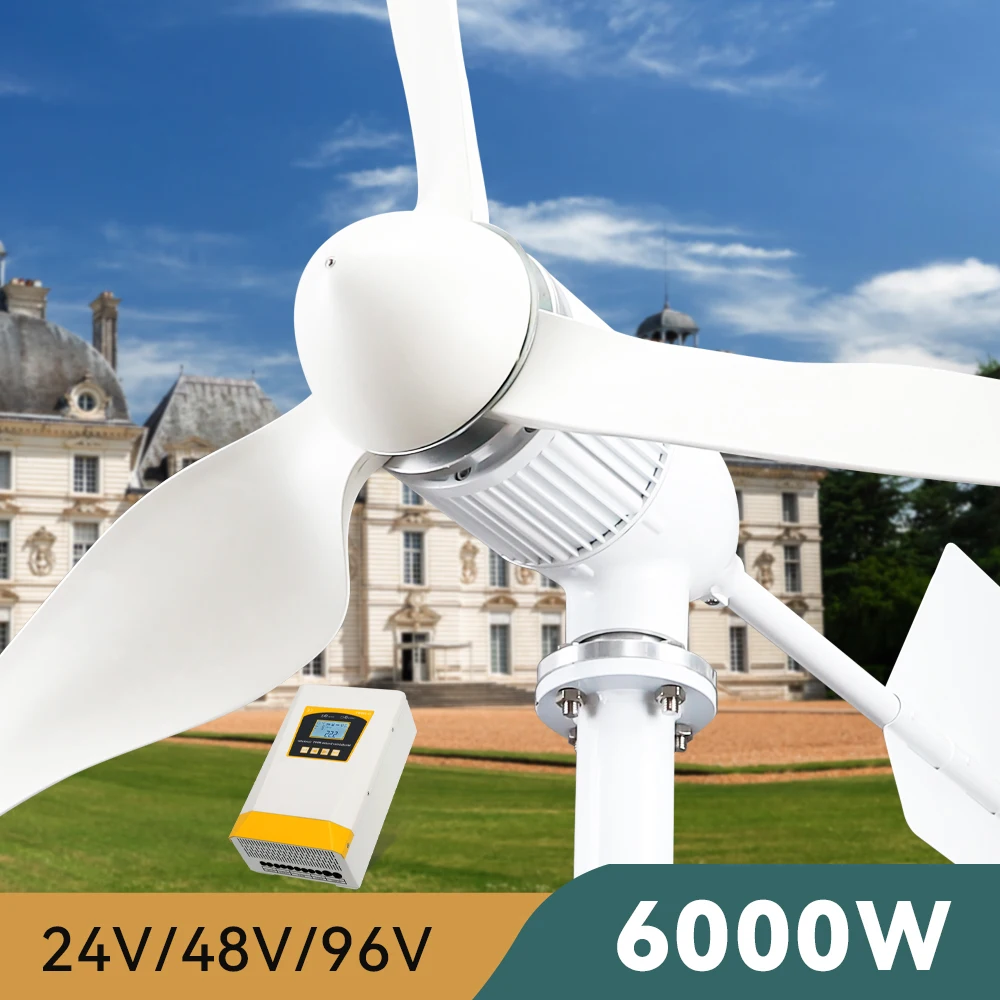 

Ветряная Турбина Dcnb с контроллером Mppt, 6000 Вт, 24 В, 48 В, 96 в