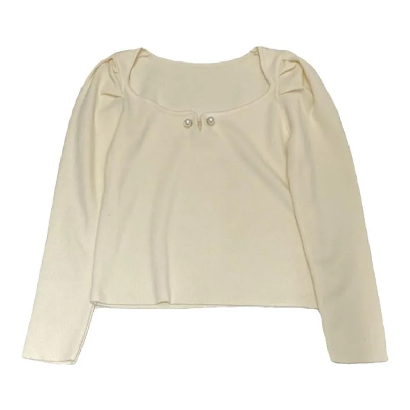 Женский жилет с квадратным воротником и открытой шеей длинным рукавом