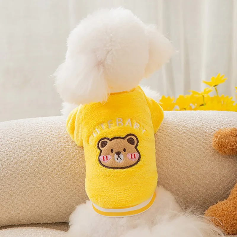 

Pet Warm Sweater Autumn Winter Medium Small Dog Clothes Plush Sweatshirt Cute Pattern Kitten Puppy Sweet Pullover Maltese Poodle