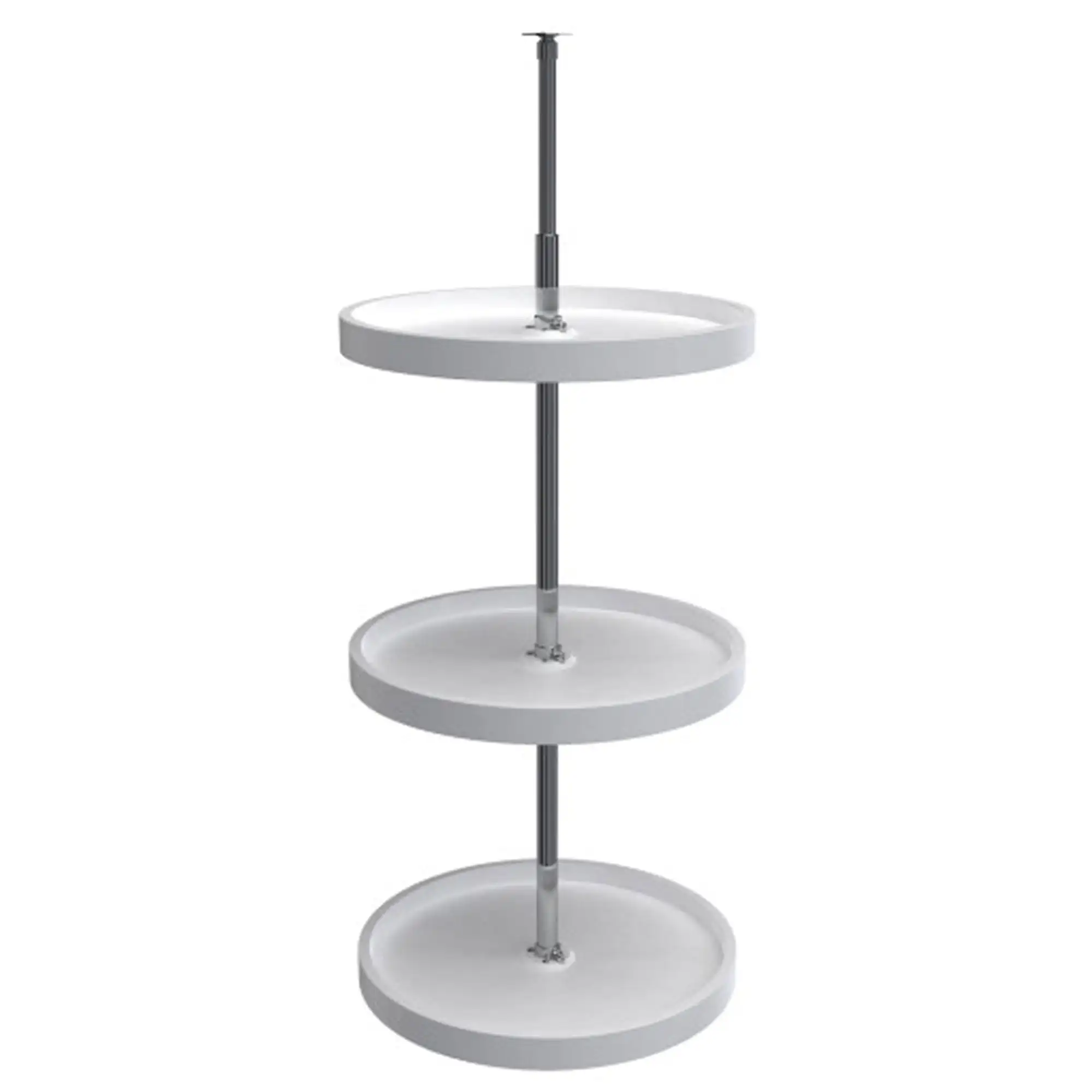 

6013-18-11-526 18 Inch Polymer Full Circle 3 Shelf Lazy Susan, White