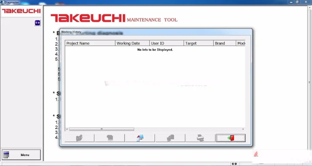 Инструмент для обслуживания двигателя Takeuchi Diagmaster 4.1.0