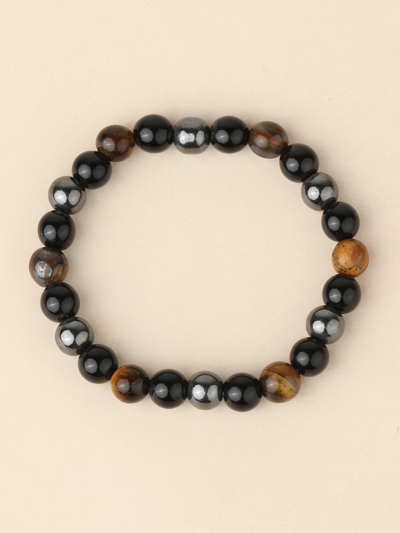 OAIITE 8 мм натуральный гематит браслет для мужчин черный агат желтый тигровый глаз