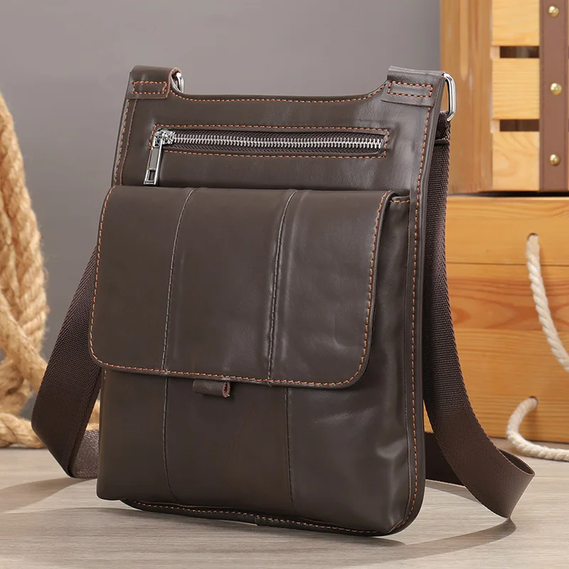 WESTAL Men's Shoulder Bag Causal Crossbody Bags for Men Genuine Leather Messenger Bag Men's Desinger Bags Leather Flap Male
