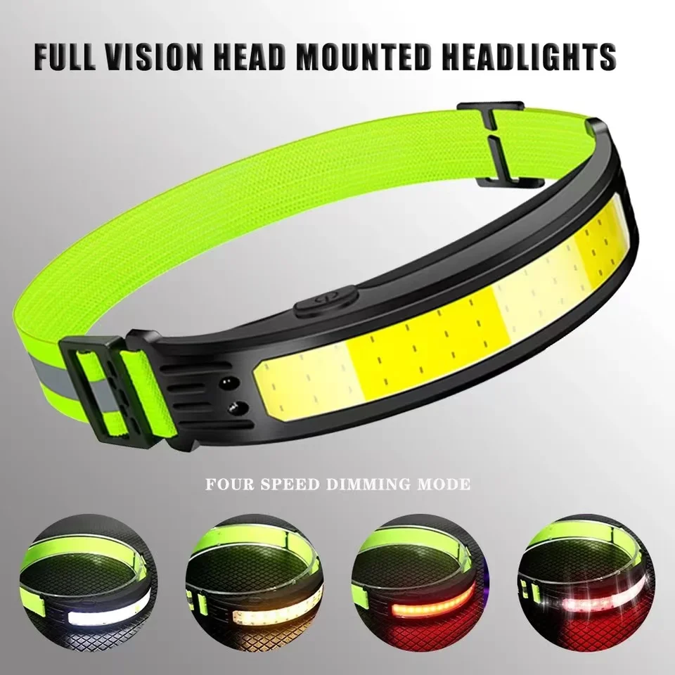 Фонарь налобный со встроенным аккумулятором и датчиком яркости