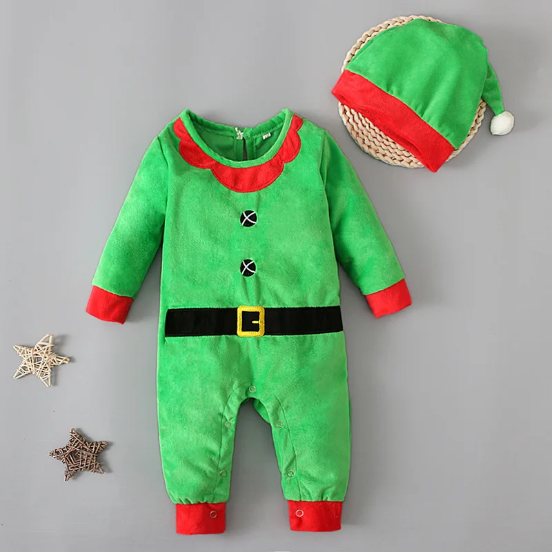 Fashion Baby Christmas Clothes Newborn Boy Girl Long Sleeve Romper Xmas Jumpsuit Toddler Infant Santa Claus Costumes 0-24M