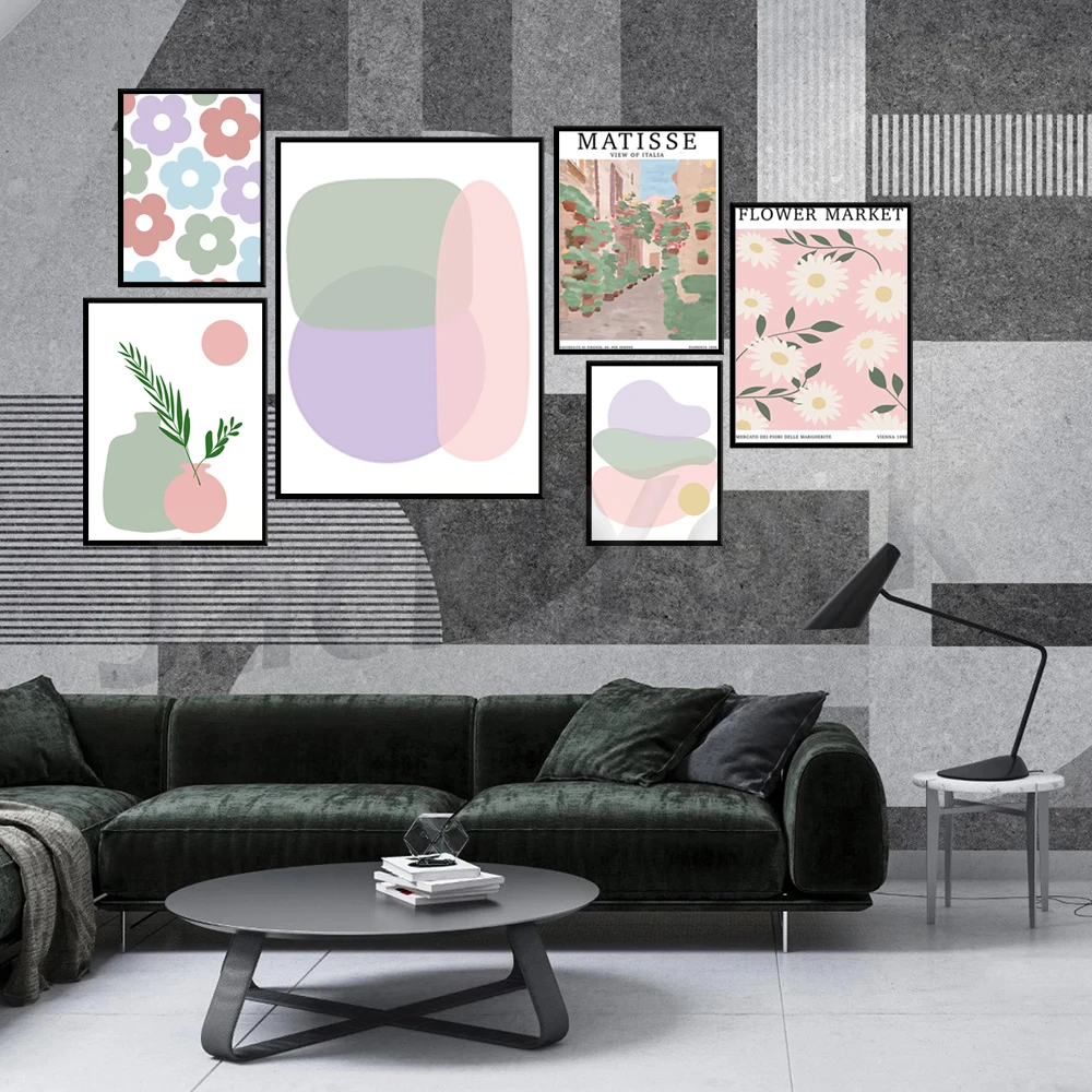 

Danish Pastel Poster , Trendy Wall Art, 70s 80s Art Prints, Matisse Aesthetic