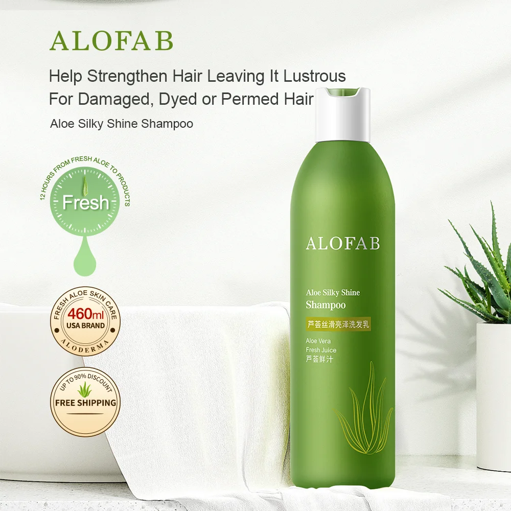 ALOFAB Aloe Vera Brightening & Smoothing Shampoo 460ml Organic Aloe Vera Softening revitalizing Shampoo