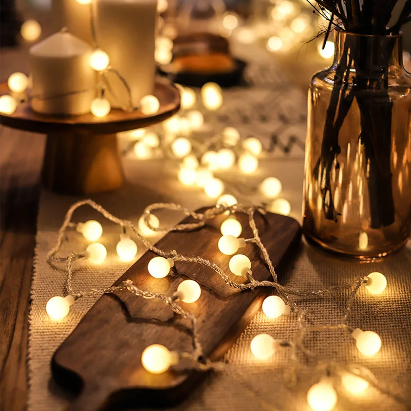 

LED Ball Garland Lights Fairy String Waterproof Outdoor Lamp Christmas Holiday Wedding Party Lights Decoration Night Lights