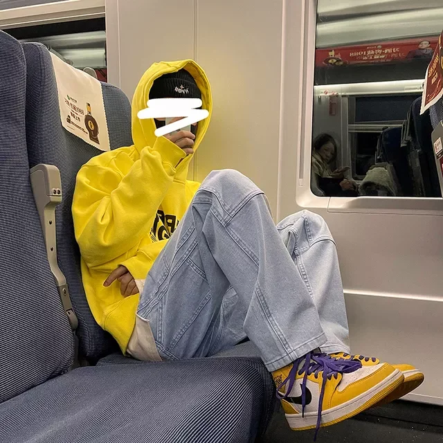 2022New Men Patchwork Baggy Harajuku Jeans Pants 2022 Mens Streetwear Korean Causal Denim Trousers Male Vintage Wide Leg Jeans