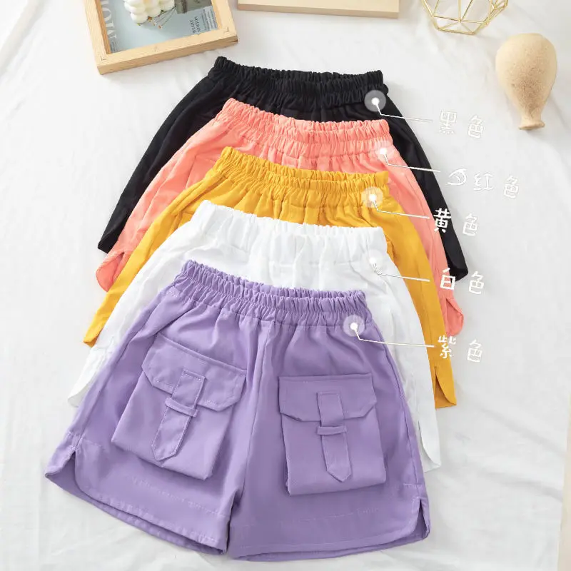 

2022 Summer Girls Casual Shorts with Packet Baby Kids Children Hot Pant