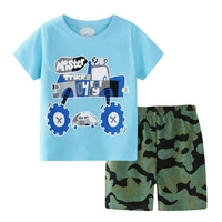 2022 new shorts summer t shirt two piece set boy toddler clothes pants kids sweatshirt costume polyester print camouflage neck