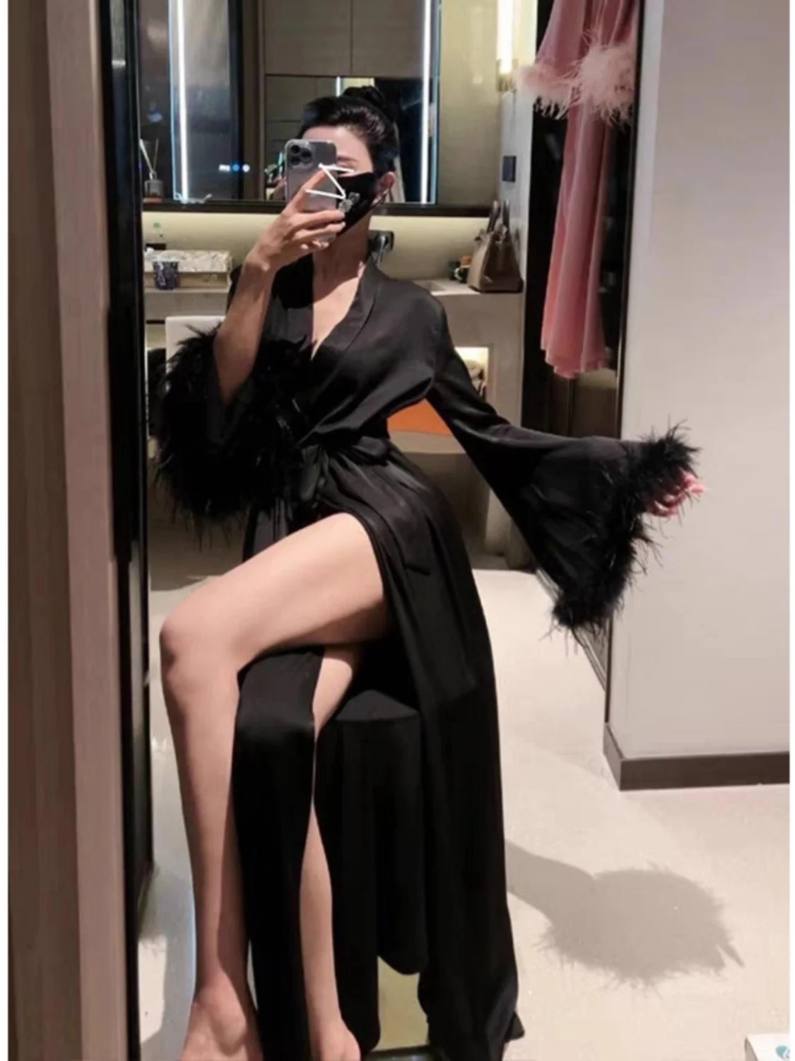 23 летние новые шелковые атласные пижамы с v-образным вырезом ночная рубашка на