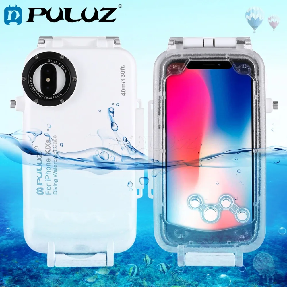 

PULUZ for iPhone X/XS Underwater Housing 40m/130ft Diving Phone Protective Case for Surfing Swimming Snorkeling Photo Video