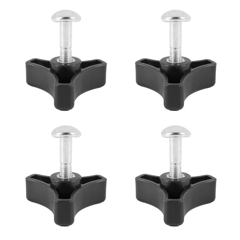 

4X Black Plastic Triple-Cornered Handle Knob Nut Screw For Honda Lawn Mower Machine