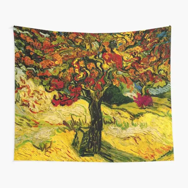 

Van Gogh Mulberry Tree Print Tapestry Living Colored Yoga Beautiful Decor Wall Bedroom Art Decoration Printed Blanket Room