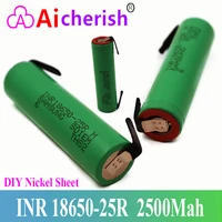 18650 battery 3 6v 2500mah 100 new 25r rechargeable lithium ion diy nikkel