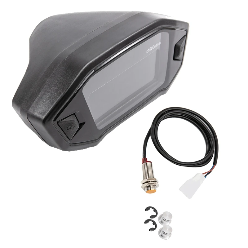 

Motorcycle Universal Speedometer With Sensor Odometer For 1 2 4 Cylinder Optional Backlit Tachometer Digital Panel