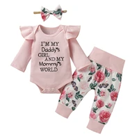 newborn baby girl clothes infant outfits clothing autumn spring baby bodysuit overall pants headband baby girl clothing sets