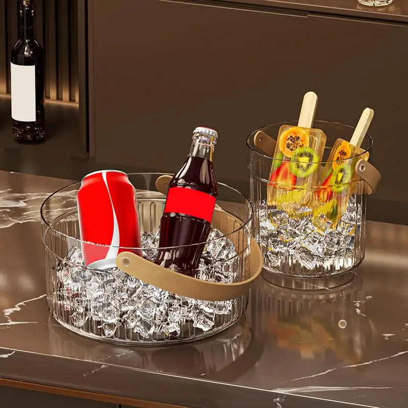 Прозрачное пластиковое ведро для льда вечерние бар пиво вино холодильник