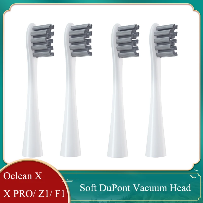 

4PCS Soft DuPont Replacement Heads For Oclean X/ X PRO/ Z1/ F1 Gray Brush Heads Sonic Electric ToothbrushBristle Vacuum Nozzles