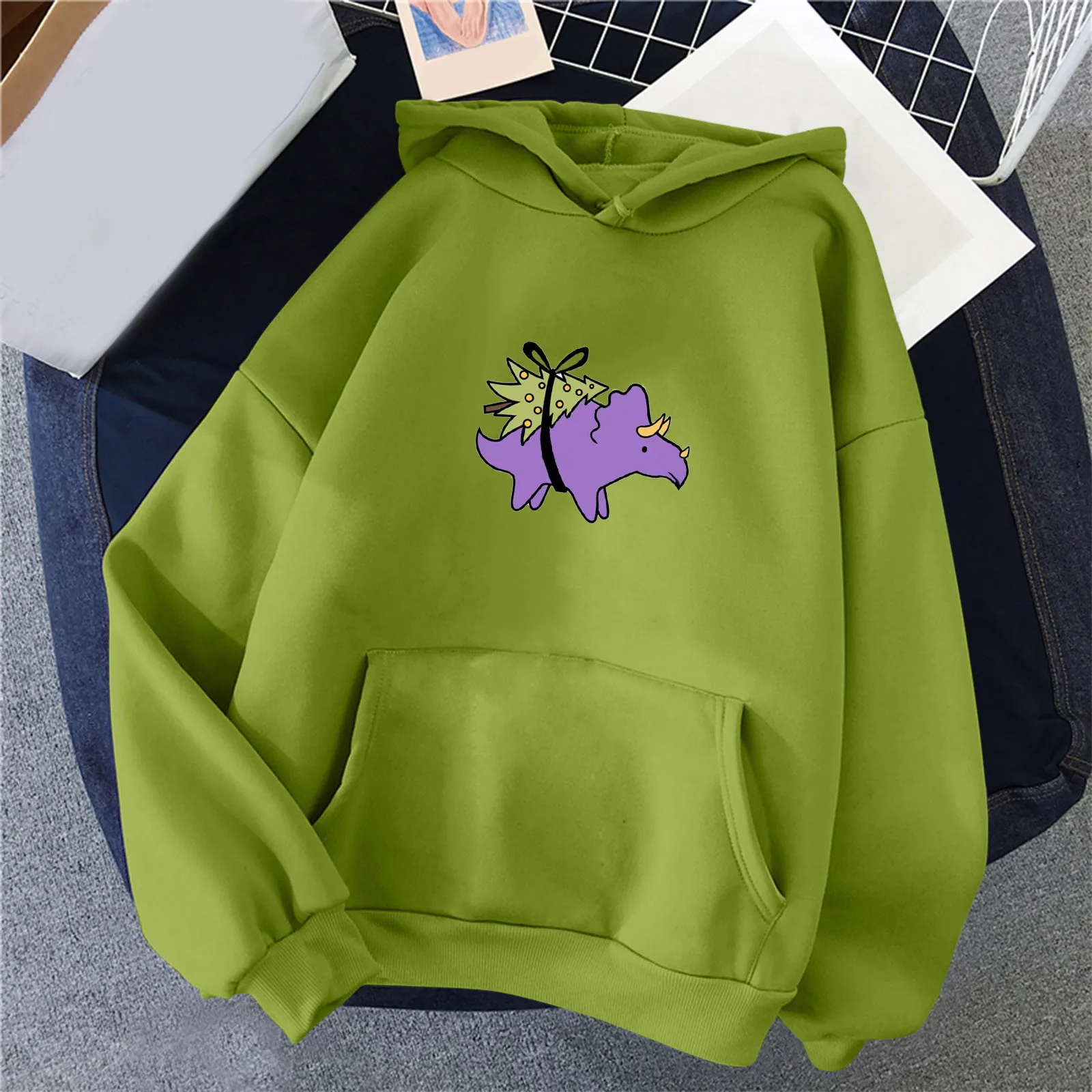 

Women Casual Solid Color Cute Christmas Print Hoodie over Hoodies for Women