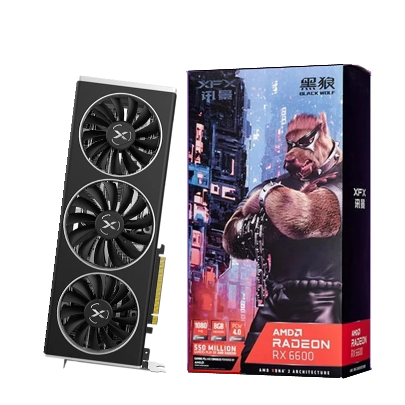 

XFX RX 6600 XT 6600XT RX6600 XT 8GB Graphics Card AMD GPU Radeon RX6600XT RX6600 XT GDDR6 Video Cards Desktop PC Computer Game