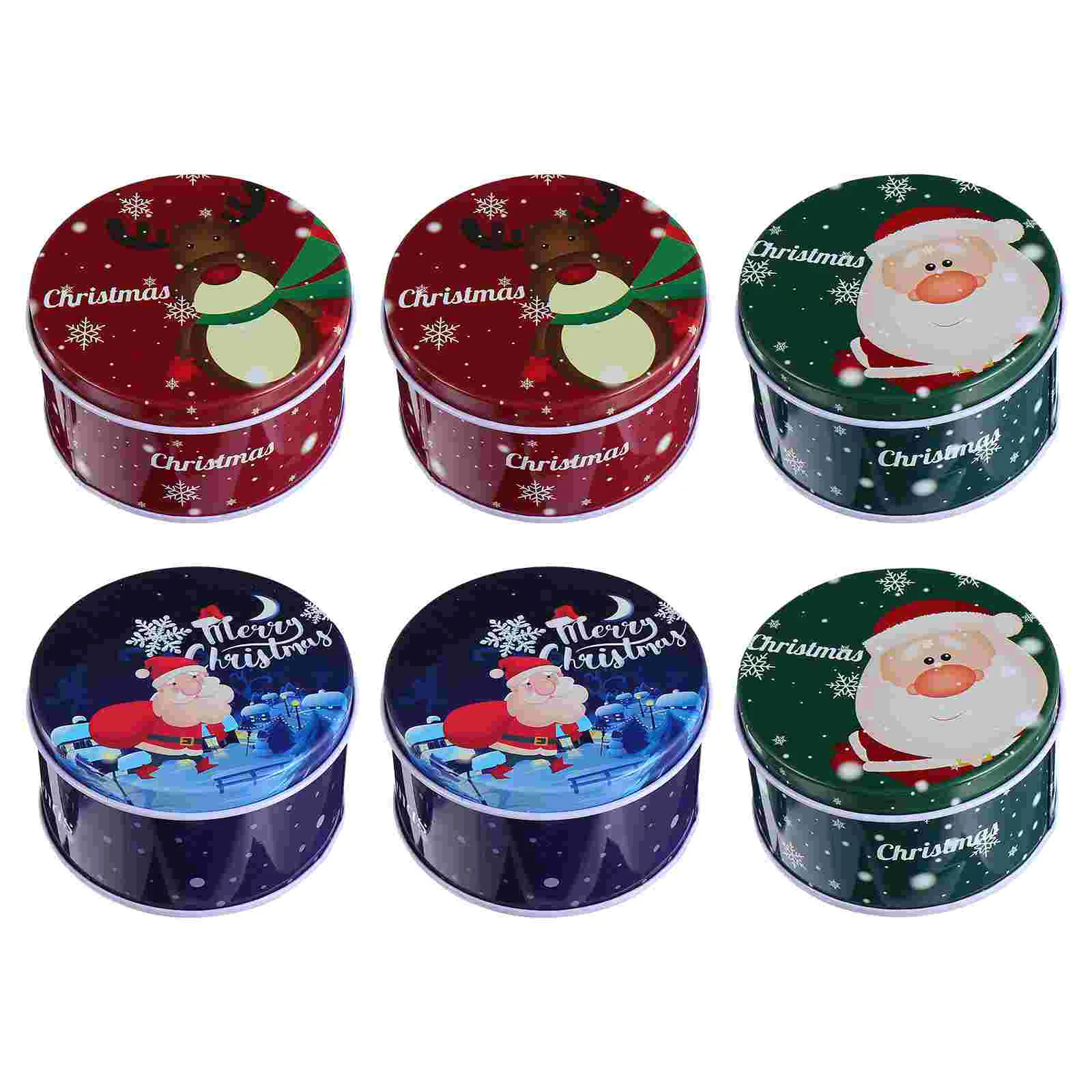 

Christmas Box Tin Tins Candy Cookie Gift Jar Storage Boxes Metal Holiday Tinplate Treat Empty Xmaslids Containers Ginger
