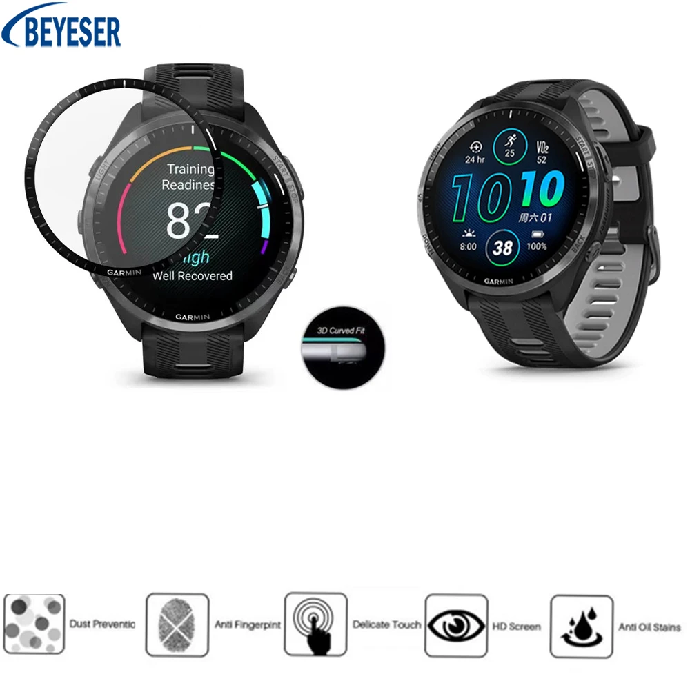 

1/2/3 шт. Защитная пленка для смарт-часов Garmin Forerunner 965 HD устойчивая к царапинам композитная пленка 3D защитные аксессуары для экрана