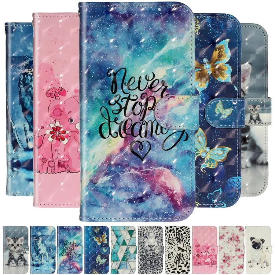 

Woman Phone Case Girl Wallet For Samsung Galaxy S20 Ultra S20 Plus S9 S8 J330 J530 J730 Cute Pattern Flip Leather Cover Bag O01G