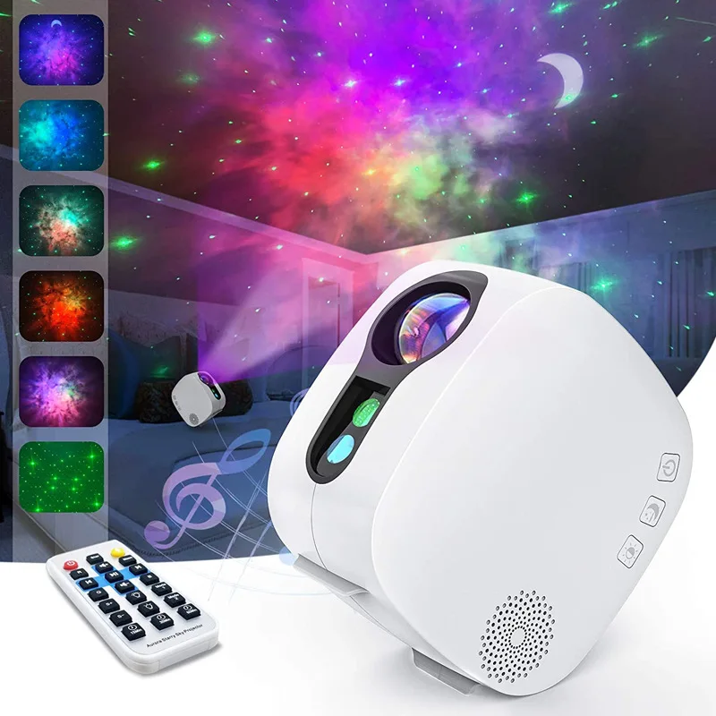 Star Projector Starry Sky Projector Bluetooth Music Speaker LED Night Light Projector Galax Nebula Ocean Control Moon Night Lamp